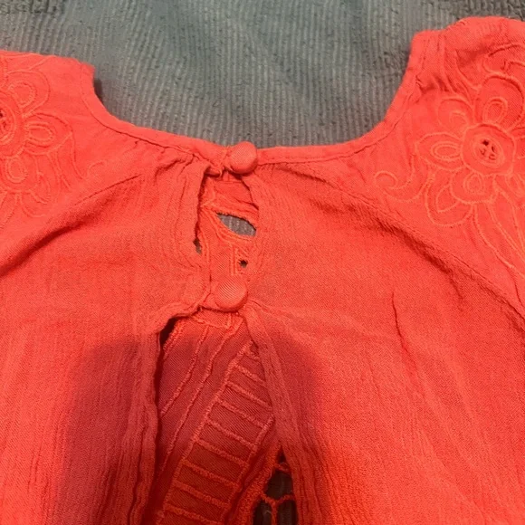 Free People Orange Lace Tank Top - Picture 4 of 5